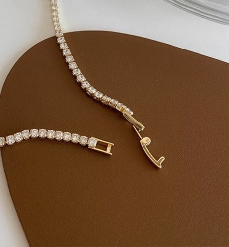 Rhinestone Tennis Necklace, Ruth