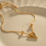 Load image into Gallery viewer, 18kt Gold Plated Heart Pendant Bracelet, Smitten