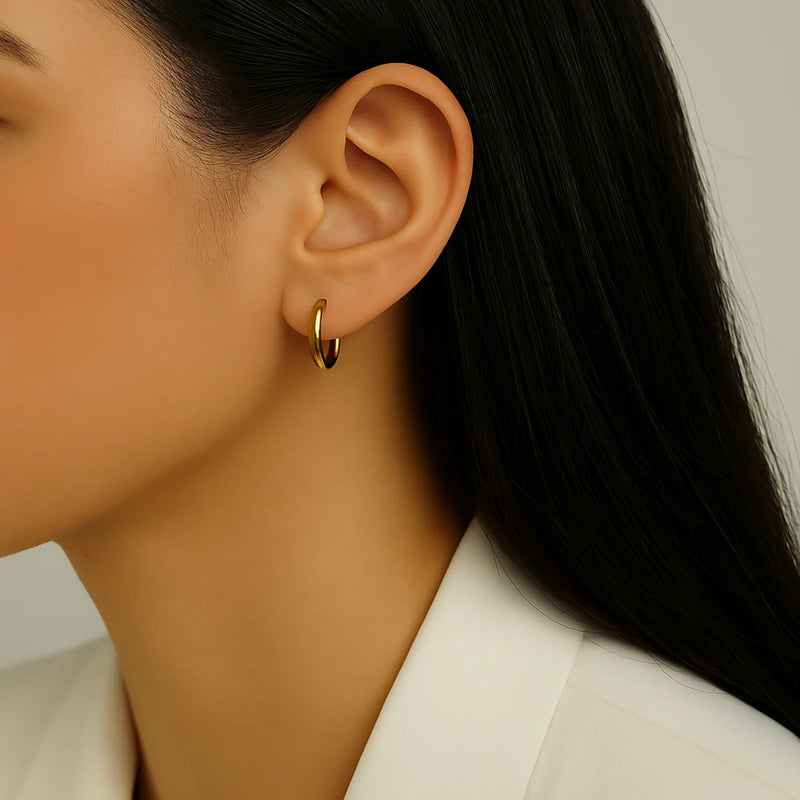 18kt Gold Plated Minimal 18 cm Round Hoops, Siddhi