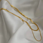 Load image into Gallery viewer, 18 KT gold plated Herringbone and Rope Necklace, Sabya

