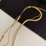 Load image into Gallery viewer, 18 KT gold plated Herringbone and Rope Necklace, Sabya
