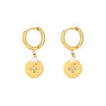 Load image into Gallery viewer, 18Kt Gold Plated Monsoon Star and Moonstone Earrings, Coral
