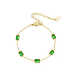 Load image into Gallery viewer, 18kt Gold Plated Rectangle Emerald Zircon Bracelet, Navya - Inaya Accessories