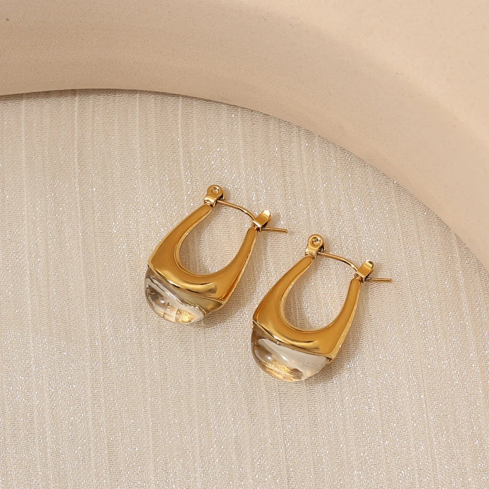 18kt Gold Plated Bali Raisin Hoop Earrings, Remy - Inaya Accessories