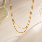 Load image into Gallery viewer, 18kt Gold Plated Double Layered Bead Chain, Elle - Inaya Accessories
