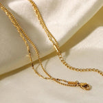 Load image into Gallery viewer, 18kt Gold Plated Double Layered Beaded Diamond Necklace, Mia - Inaya Accessories