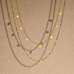 Load image into Gallery viewer, 18kt Gold Plated Double Layered Beaded Diamond Necklace, Mia - Inaya Accessories