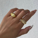 Load image into Gallery viewer, 18kt Gold Plated Chunky Dome Raisin Ring, Livia - Inaya Accessories