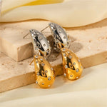 Load image into Gallery viewer, 18kt Gold Plated Cubic Zirconia Studded Teardrop Earrings, Atlas