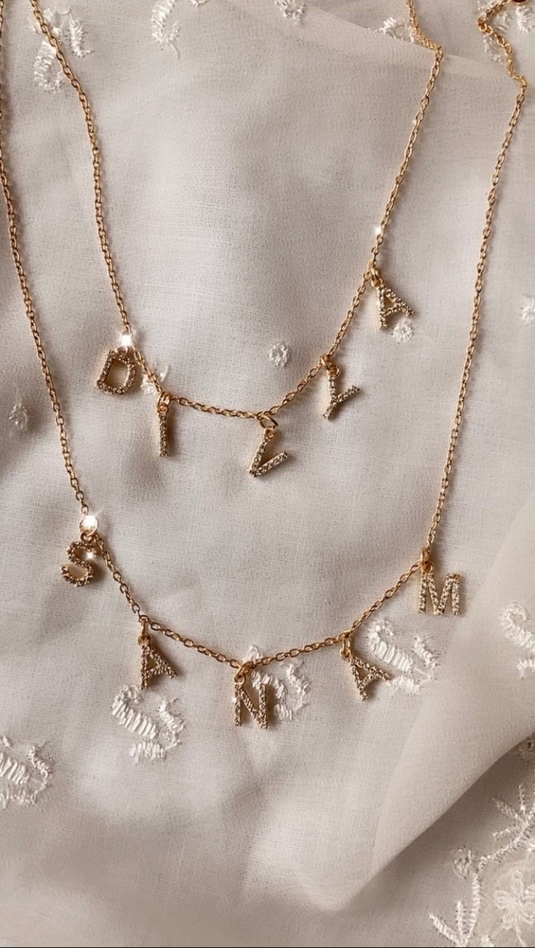 Customised initial name necklace   inaya accessories