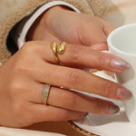 Load image into Gallery viewer, 18kt Gold Plated Adjustable Hug Ring, Michelle - Inaya Accessories
