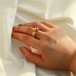 Load image into Gallery viewer, 18kt Gold Plated Chunky Metal Hug Ring, Sridevi
