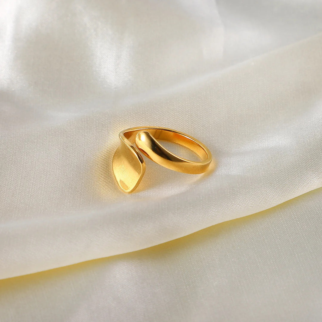 18kt Gold Plated Irregular Water wave Ring, Moira Rose