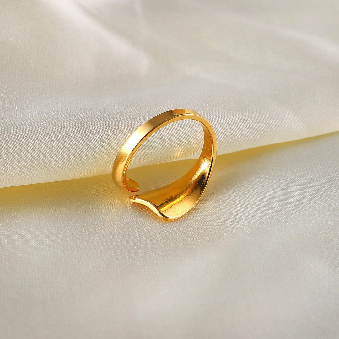 18kt Gold Plated Irregular Water wave Ring, Moira Rose