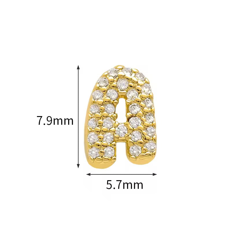 Personalised 18KT Gold Plated Waterproof Diamond Bubble Initial Name Bracelet