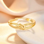 Load image into Gallery viewer, 18kt Gold Plated Infinity Zircon Studded Dainty Ring, Infinity
