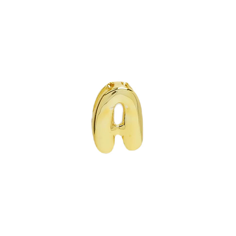 Personalised 18KT Gold Plated Waterproof Plain Bubble Initial Name Bracelet