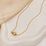 Load image into Gallery viewer, 18kt Gold Plated Simple Heart knot Collarbone Chain Necklace, Lily
