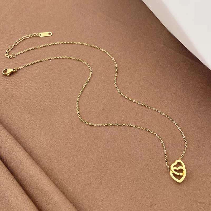 18kt Gold Plated Heart Lock Pendant Necklace, June