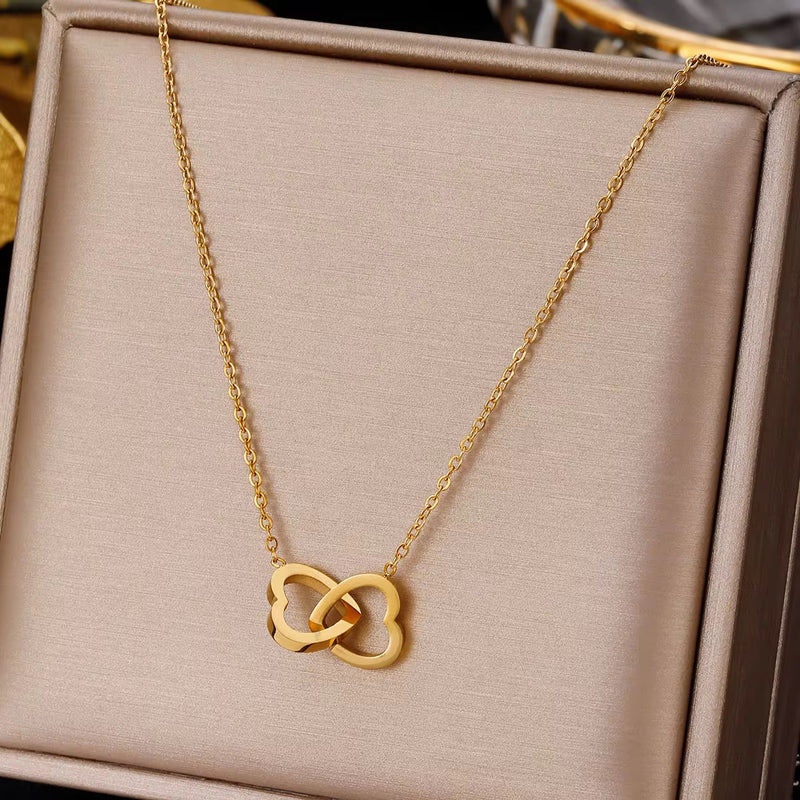 18kt Gold Plated Heart Lock Pendant Necklace, June