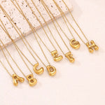 Load image into Gallery viewer, 18KT Gold Plated Waterproof Statement Bubble Initial Pendant Necklace
