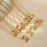 Load image into Gallery viewer, 18KT Gold Plated Waterproof Statement Bubble Initial Pendant Necklace
