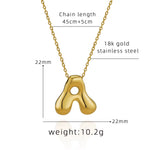 Load image into Gallery viewer, 18KT Gold Plated Waterproof Statement Bubble Initial Pendant Necklace
