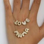 Load image into Gallery viewer, 18KT Gold Plated Waterproof Statement Diamond Bubble Name Necklace
