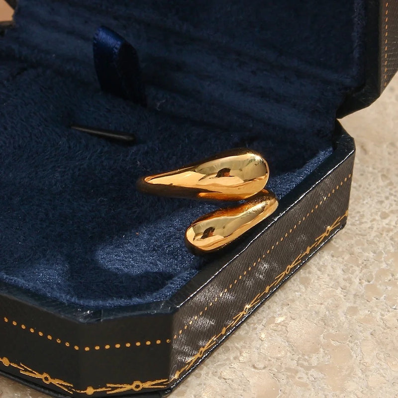 18kt Gold Plated Adjustable Hug Ring, Michelle - Inaya Accessories