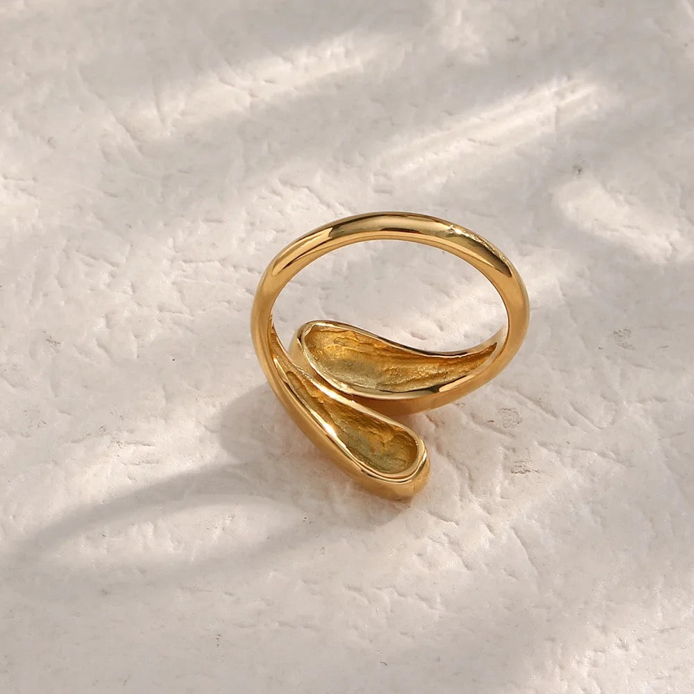 Adjustable Gold Multi Layer Round CZ Wide Big Engagement Wedding Ring for  Women | eBay