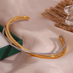 Load image into Gallery viewer, 18kt Gold Plated 2 in 1 Bangle Bracelet, Kiran - Inaya Accessories