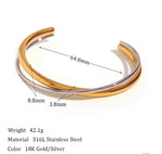 Load image into Gallery viewer, 18kt Gold Plated 2 in 1 Bangle Bracelet, Kiran - Inaya Accessories
