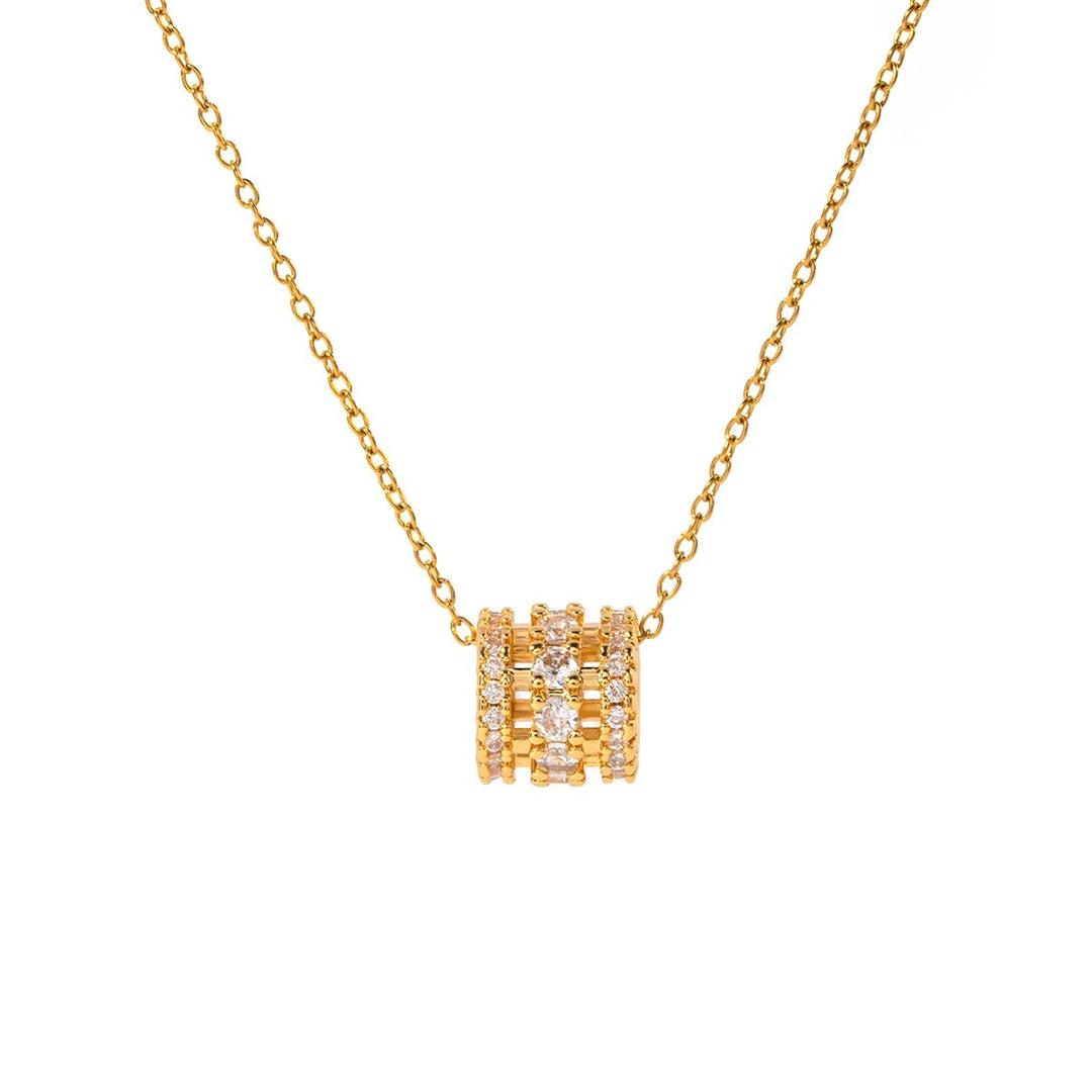 18Kt Gold Plated Monsoon Rolling Stone Zircon Necklace, Lana