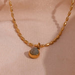 Load image into Gallery viewer, 18Kt Gold Plated Dainty Monsoon Beaded Necklace with Gemstone, Mira
