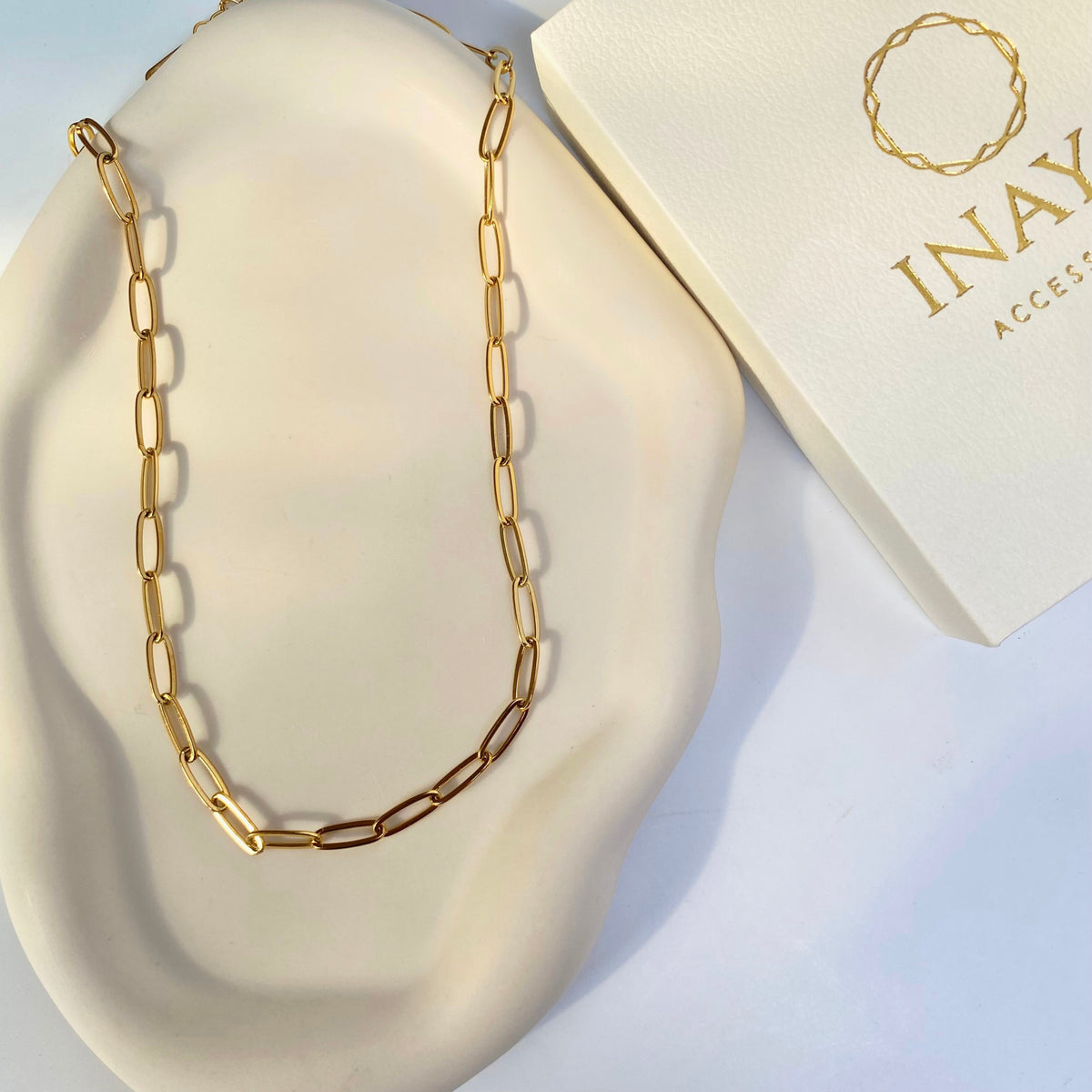 18kt gold plated all over personalised charm necklace