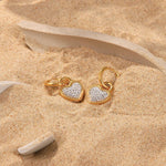 Load image into Gallery viewer, 18Kt Gold Plated Monsoon Heart Shaped Cubic Zirconia Drop Earrings, Kai
