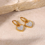 Load image into Gallery viewer, 18Kt Gold Plated Monsoon Heart Shaped Cubic Zirconia Drop Earrings, Kai
