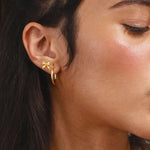 Load image into Gallery viewer, 18Kt Gold Plated Monsoon set of 2 Classic and Bow Earrings, Ivy
