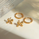 Load image into Gallery viewer, 18Kt Gold Plated Monsoon set of 2 Classic and Bow Earrings, Ivy
