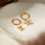 Load image into Gallery viewer, 18Kt Gold Plated Monsoon set of 2 Classic and Bow Earrings, Ivy
