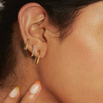 Load image into Gallery viewer, 18Kt Gold Plated Monsoon set of three Classic and Textured Hoop Earrings, Marina
