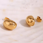 Load image into Gallery viewer, 18Kt Gold Plated dainty Monsoon Pebble Stud Earrings, Sandy
