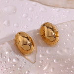 Load image into Gallery viewer, 18Kt Gold Plated dainty Monsoon Pebble Stud Earrings, Sandy
