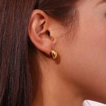 Load image into Gallery viewer, 18Kt Gold Plated dainty Monsoon Pebble Stud Earrings, Sandy
