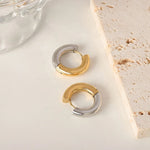 Load image into Gallery viewer, 18Kt Gold Plated Monsoon Classic half and half Hoops, Maya
