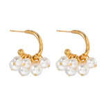 Load image into Gallery viewer, 18Kt Gold Plated Monsoon Pearl Bunch Drop Earrings, Ariel
