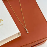 Load image into Gallery viewer, 18kt Gold Plated Three Rhinestone Crystal Arrow Necklace, Freya
