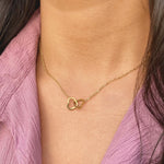 Load image into Gallery viewer, 18kt Gold Plated Heart Lock Pendant Necklace, June
