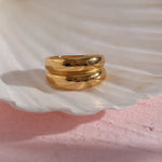 Load image into Gallery viewer, 18KT Gold Plated Drum Ring, Amy - Inaya Accessories