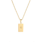 Load image into Gallery viewer, 18KT Gold Plated Rectangle Zirconia Necklace, Maria - Inaya Accessories
